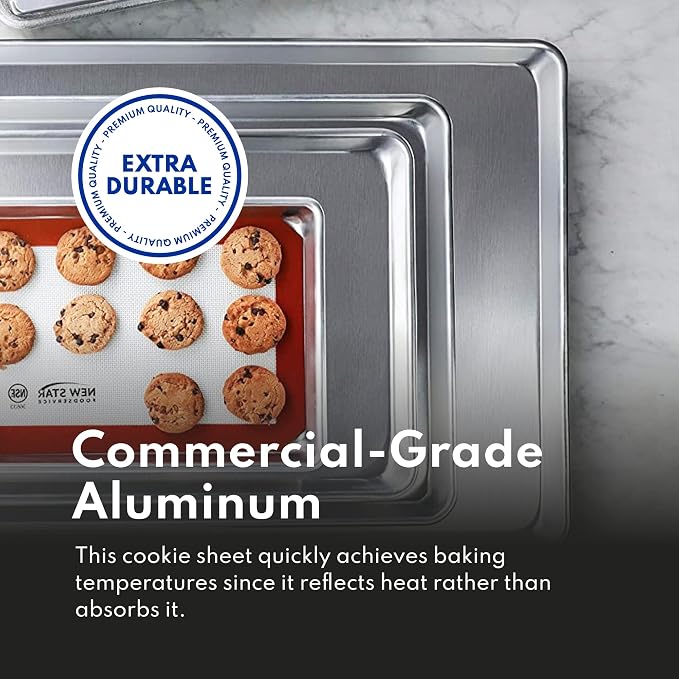 New Star Foodservice Commercial-Grade 18-Gauge Aluminum Sheet Pan/Bun Pan - Image 4
