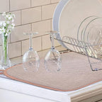Pink Dish Drying Mats for Kitchen Counter, 2 Pack Dish Drying Mat Drying Pad - Image 5