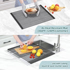 Ohuhu Sink Drying Rack, 20.5" W x 16.1" L Over Sink Roll-Up Dish Drainer - Image 3