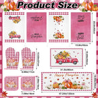 Fanfanwin 10 Pcs Thanksgiving Pumpkin Kitchen Decor Set Pink Kitchen Towels Pot - Image 3