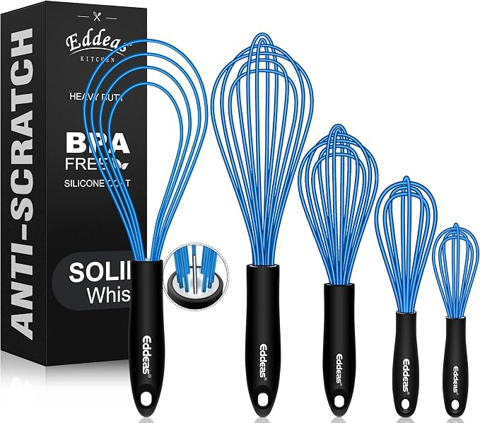 Eddeas Silicone Whisk, Non Scratch Whisk by Eddeas