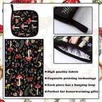 Bencailor 6 Pcs Mushroom Kitchen Towels Oven Mitts and Pot Holders Set - Image 5