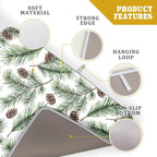Winter Dish Drying Mat for Kitchen Counter Pine Needle Cone Festival Xmas - Image 4