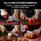 OOU Knife Set with Block and Sharpener, Dishwasher Safe Knife Set - Image 7