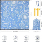 WIWIGO Beach Blanket Waterproof Sandproof Beach Mat 79" X 83"/10'x9'for 2-8 - Image 2