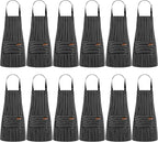 Handepo 12 Pcs Cotton Aprons for Women Men by Handepo