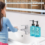 Clear Ocean Blue Glass Soap Dispenser - Image 5