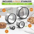 Spring Chef Large Dough Blender & Biscuit Cutter Set, Heavy Duty Stainless - Image 3