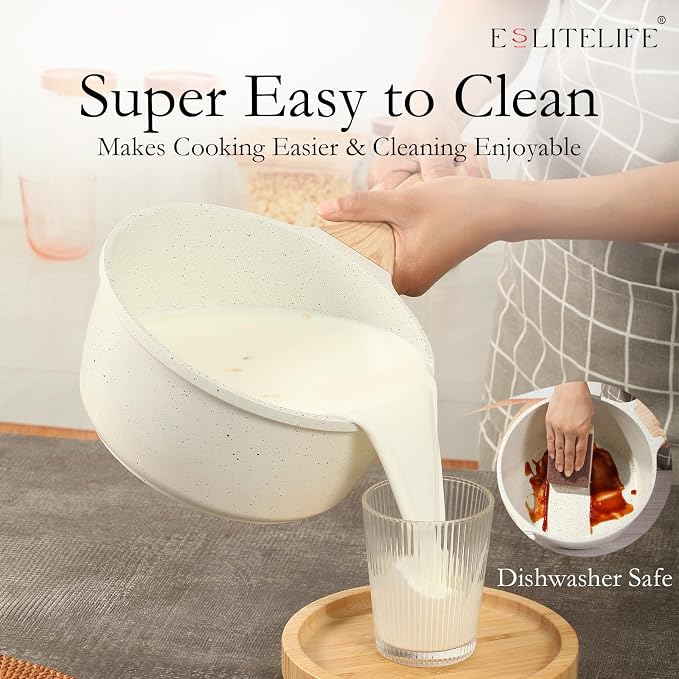 ESLITE LIFE 1.5 QT & 2.5 QT Sauce Pan Set - Image 6