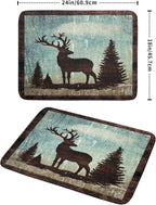 Giwawa Retro Deer Forest Cabin Silhouette Dish Drying Mat Countertop 18x24 Fall - Image 2