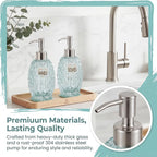 MALACHI Soap Dispenser Set, Crystal-Textured Diamond Glass - Image 2