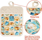 Pot Holders Set of 2 Heat Resistant 480 ℉Non Slip Clear Silicone Printed - Image 3