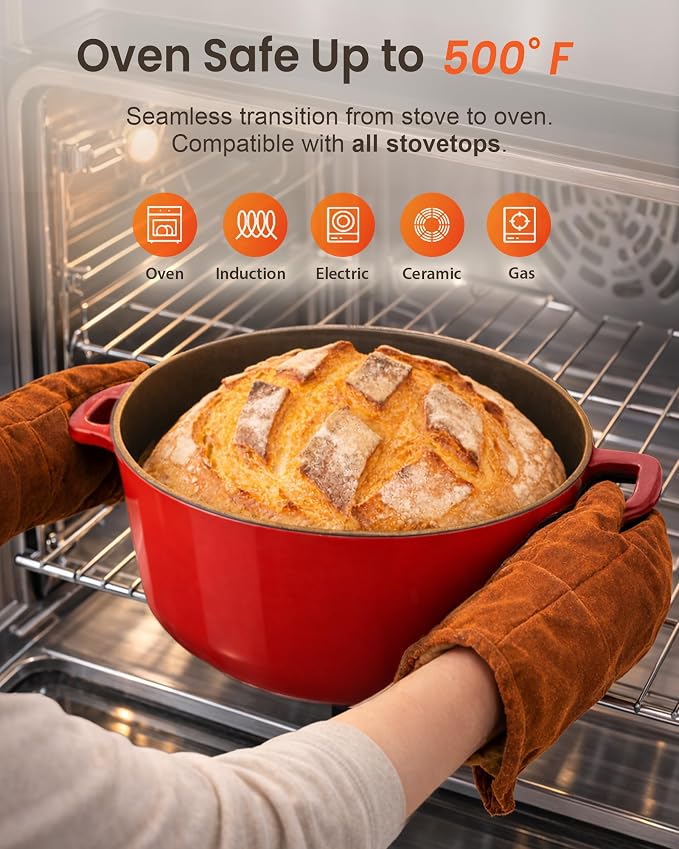 Nuwave 6QT LUX Healthy Enameled Cast Iron Dutch Oven Pot - Image 6