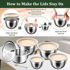 Mixing Bowls with Lids Set, Nesting Storage Bowls - Image 2