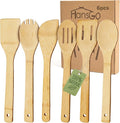 HANSGO Bamboo Kitchen Utensils Set – 6-Piece Wooden Cooking Set by HansGo