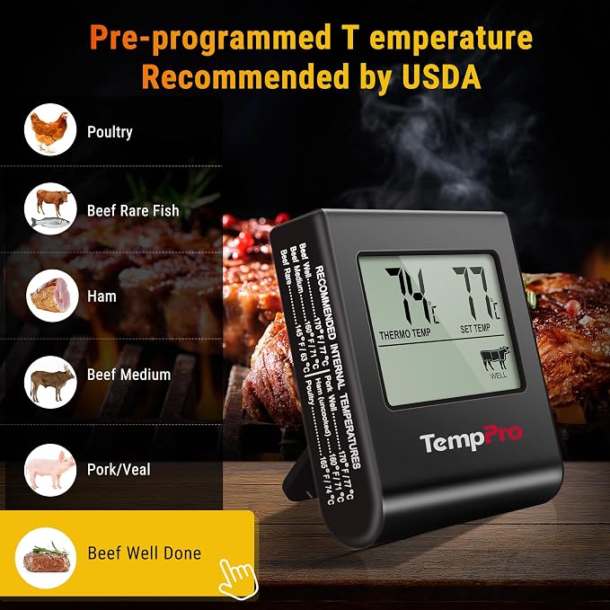 TempPro TP16 Large LCD Digital Meat Thermometer - Image 2