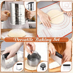 10 Pcs Stainless Steel Pastry Biscuit Cutter Set Include 3 Cup Flour Sifter - Image 3