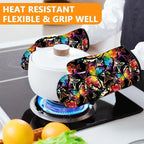 Colorful Butterfly Oven Mitts and Pot Holders Sets 4Pcs, Extra Long Oven Gloves - Image 6
