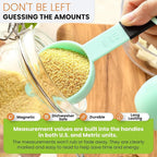 Spring Chef Mint Magnetic Measuring Cups and Spoons Set of 9, Stackable Plastic - Image 4