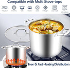 E-far 12 Quart Cooking Stock Pot, Large Stainless Steel Pot - Image 3