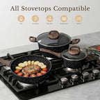 EWFEN 25 Pcs Pots and Pans Set, Nonstick Ceramic Cookware Sets, Healthy - Image 4