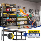 71.2"H-28"W-12"D Garage Shelving-5 Tier Garage Storage Shelves, Adjustable - Image 7