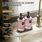 MASADI Soap Dispenser Set with Bamboo Tray, Dish and Hand Soap Lotion Dispenser - Image 3