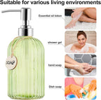 MOCLIF 16 OZ Soap Dispenser，Tempered Glass Clear Vertical Stripe - Image 4
