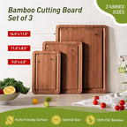 3 Packs Bamboo Cutting Board Set - Image 3
