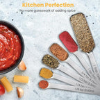 Stainless Steel Measuring Spoons Set of 13, Includes 7 Rectangular Measuring - Image 5