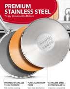 MICHELANGELO Stainless Steel Sauce Pan Set - Image 2