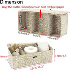 Hipiwe Seagrass Storage Basket Bin 3 Sections Hand-Woven Wicker Baskets - Image 2