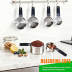 Magnetic Handles 7 Piece Stainless Steel Measuring Cups, Kitchen Gadgets - Image 2
