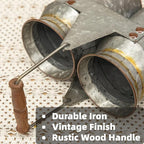 Set of 2 Rustic Galvanized Utensil Holders - Image 4