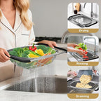 Over the Sink Colander - 6QT Strainers and Colanders - Stainless Steel Strainer - Image 2