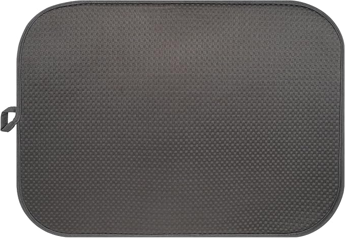 Dark Gray Dish Drying Mats 17” x 24” – Extra Large Kitchen Drying Mat by FullBeDare