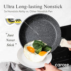 CAROTE Nonstick Frying Pan Skillet, Non Stick Granite Fry Pan Egg Pan Omelet - Image 3