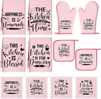 Bencailor 12 Pcs Farmhouse Kitchen Decorations Sets 8 Pink Black Kitchen Dish by Bencailor