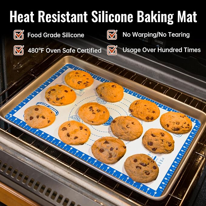 Non Stick Silicone Pastry Mat for Dough Rolling, Silicone Baking Mat - Image 6