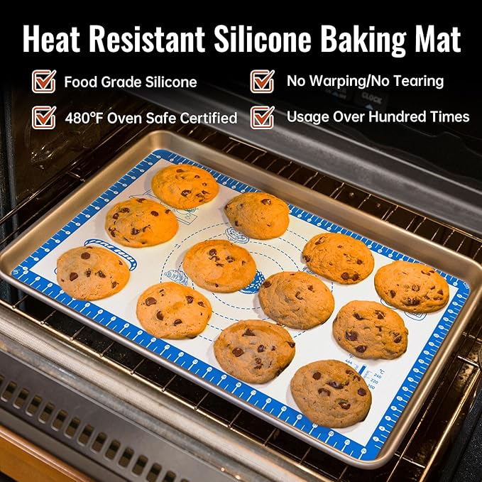 Baking Mats Silicone for Baking Sheet, Non Stick Pastry Mat for Dough Rolling - Image 6