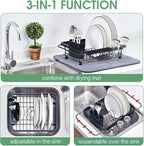 TOOLF Expandable Dish Drying Rack Over The Sink Adjustable Dish Rack in Sink Or - Image 2