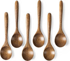 6 PCS Wooden Spoons for Honey, 6.7 inch Small Wooden Spoons by HEFILD