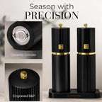 Wooden Salt and Pepper Grinder Set – Refillable Manual Salt and Pepper Mills - Image 3