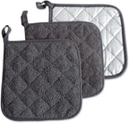 DII Basic Terry Collection Quilted 100% Cotton, Mineral Gray, 3 Piece by DII