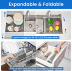 Roll Up Dish Drying Rack, Adjustable Over Sink Dish Drying Rack - Image 3