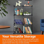 Amazon Basics 6-Cube Wire Grid Stackable Storage Organizer, Metal Shelving Unit - Image 6