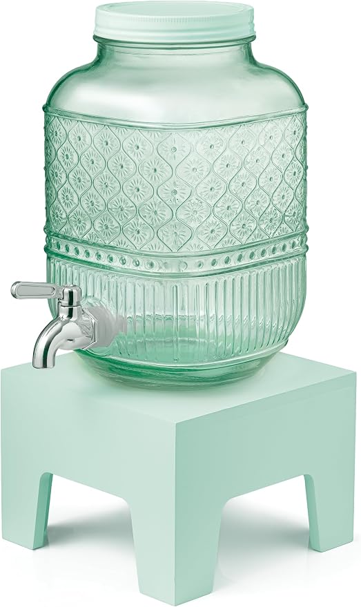 Beverage Dispenser 1 Gallon, Glass Drink Dispenser - Image 9