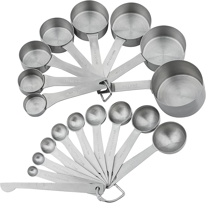 Measuring Cups and Spoons Set, 18/8 Stainless Steel Measuring Cups and Spoons - Image 4