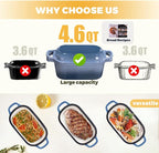 4.6 Quart Dutch Oven for Sourdough Bread Baking, Combo Oval Enameled Cast Iron - Image 3