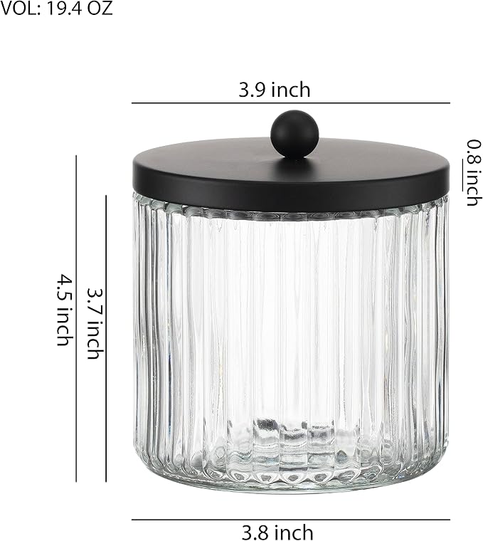 KMwares 4-Pack Glass Qtip Holder Dispenser Set - Image 2